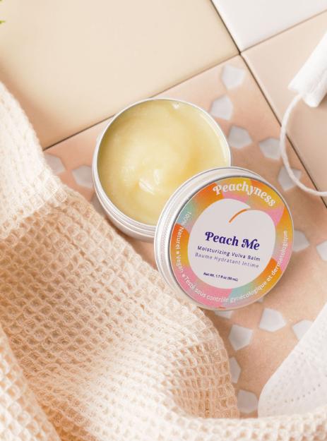 Peach Me by Peachyness, secheresse menopause, sècheresse intime, baume intime, gel intime, vulve irritation, brulure intime, soin femme intime, hygiene intime